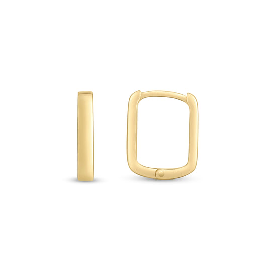 Royal Chain 14K Small Square Huggie Hoops E14775