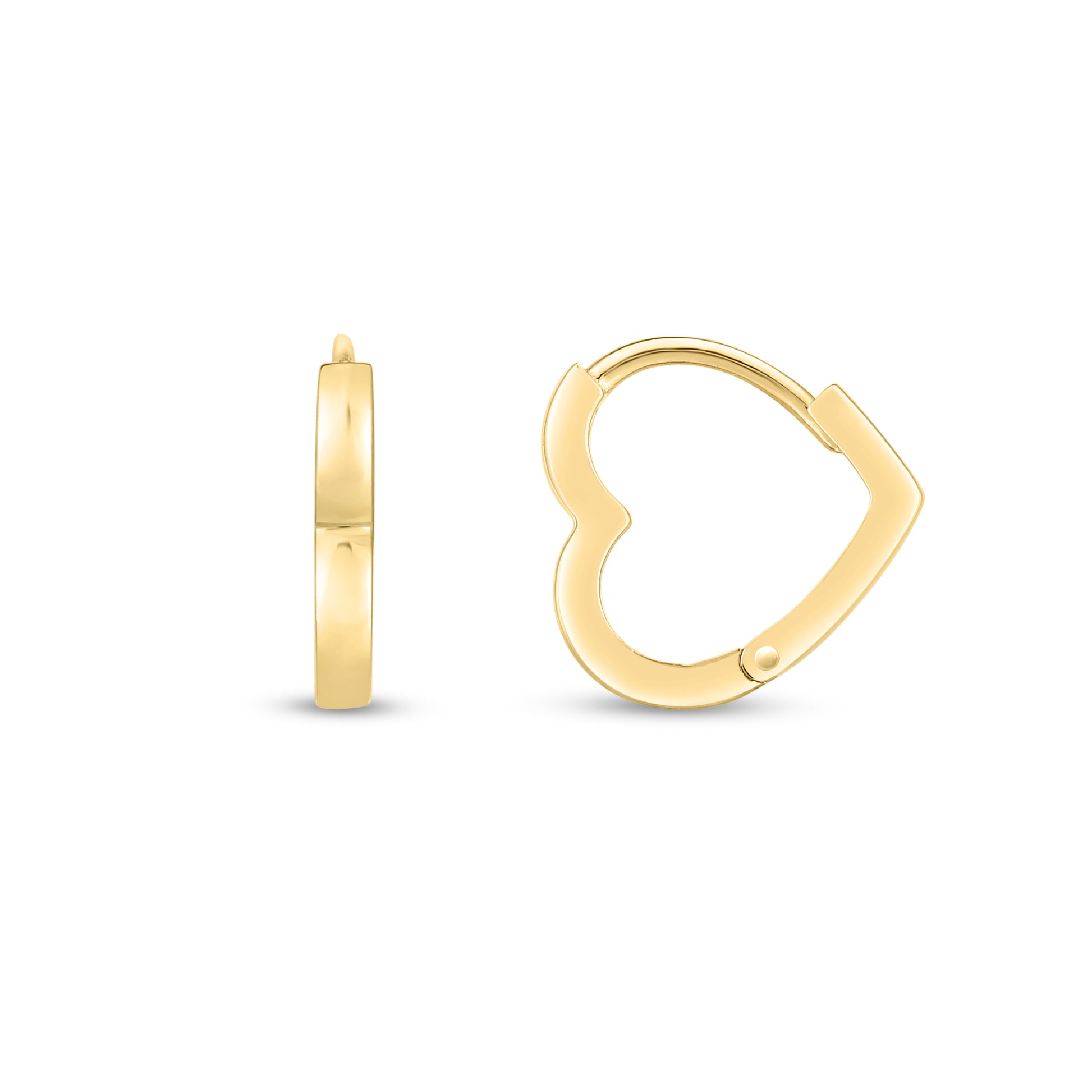 Royal Chain 14K Heart Huggie Hoops E14776