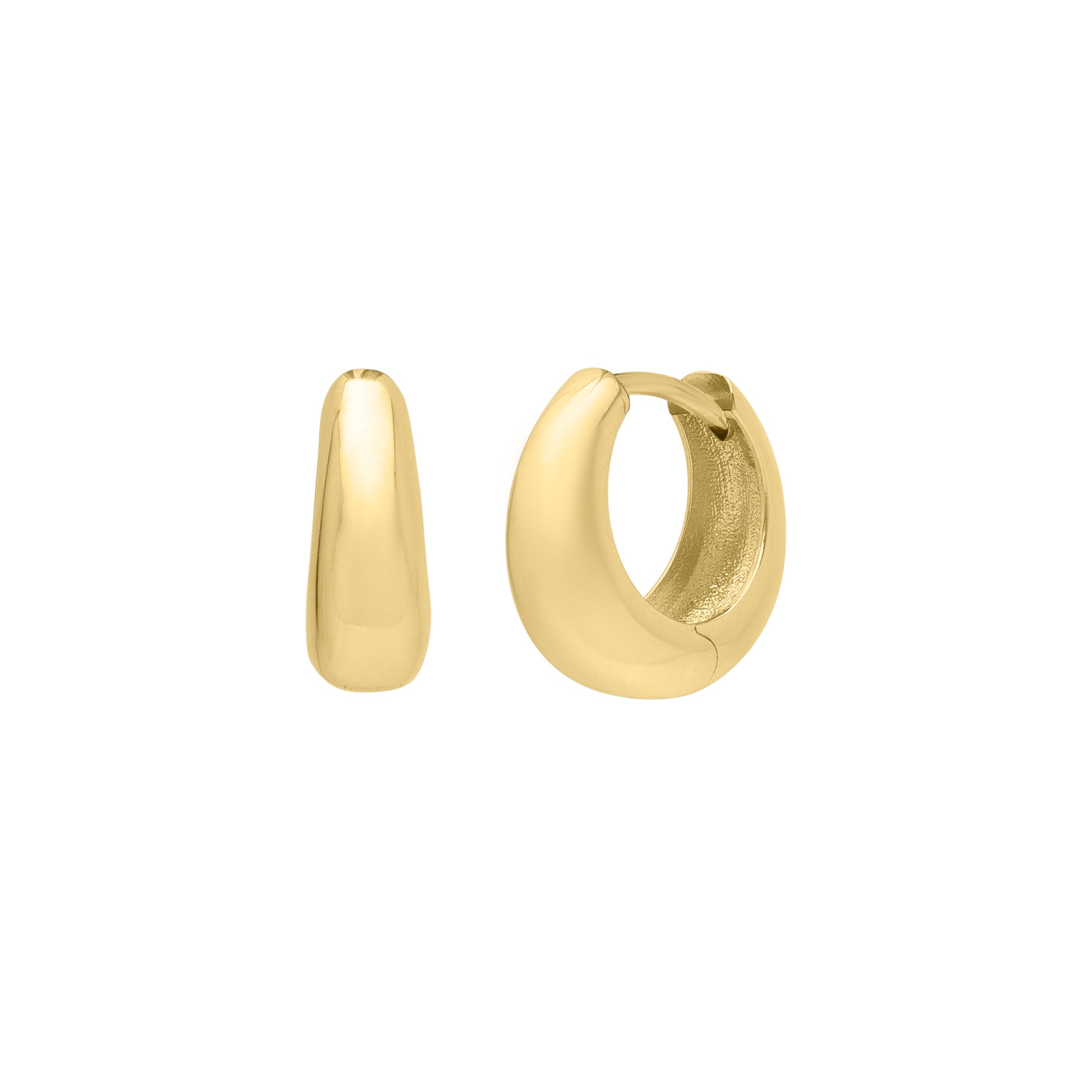 Royal Chain 14K Tapered Huggie Hoops  E15002