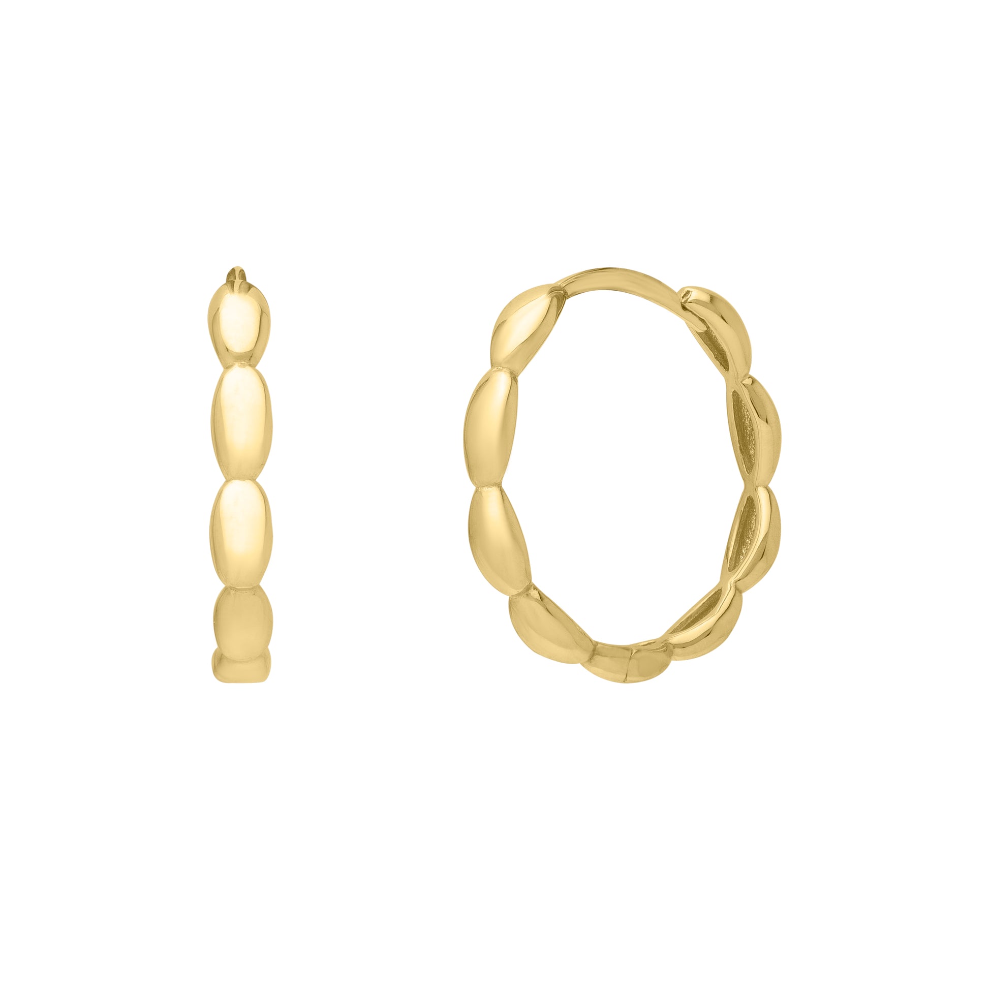 Royal Chain 14K Small Rice Hoops  E15007