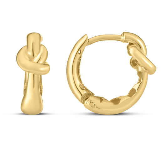 Royal Chain 14K Gold Loveknot Hoops E15057
