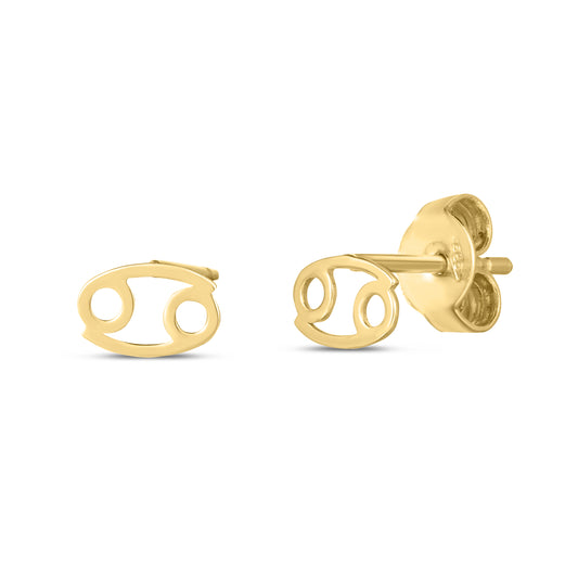 Royal Chain 14K Gold Cancer Studs E15067
