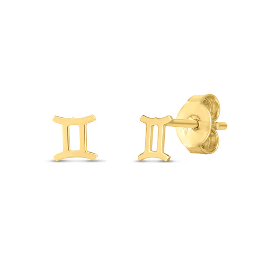 Royal Chain 14K Gold Gemini Studs E15068
