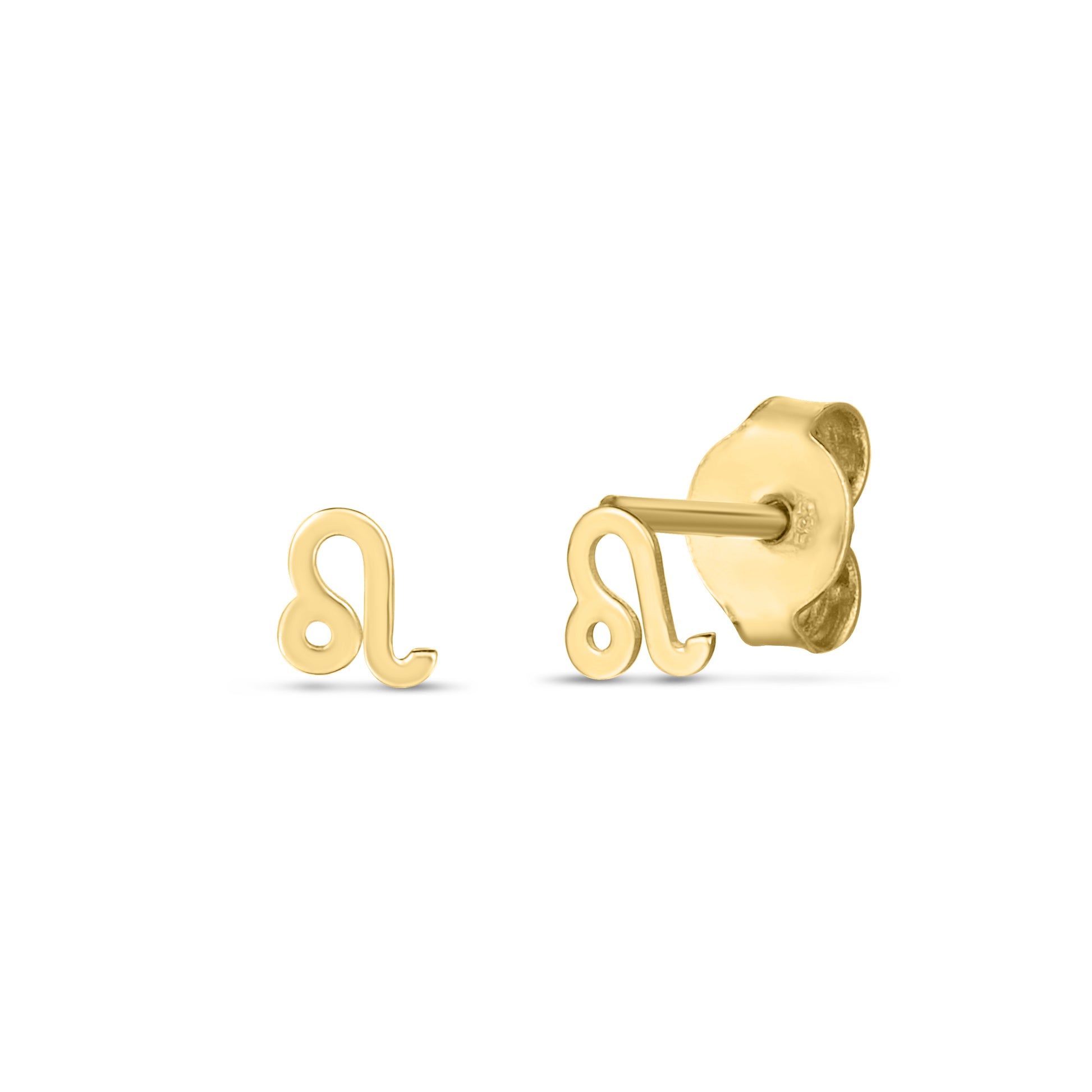 Royal Chain 14K Gold Leo Studs E15070
