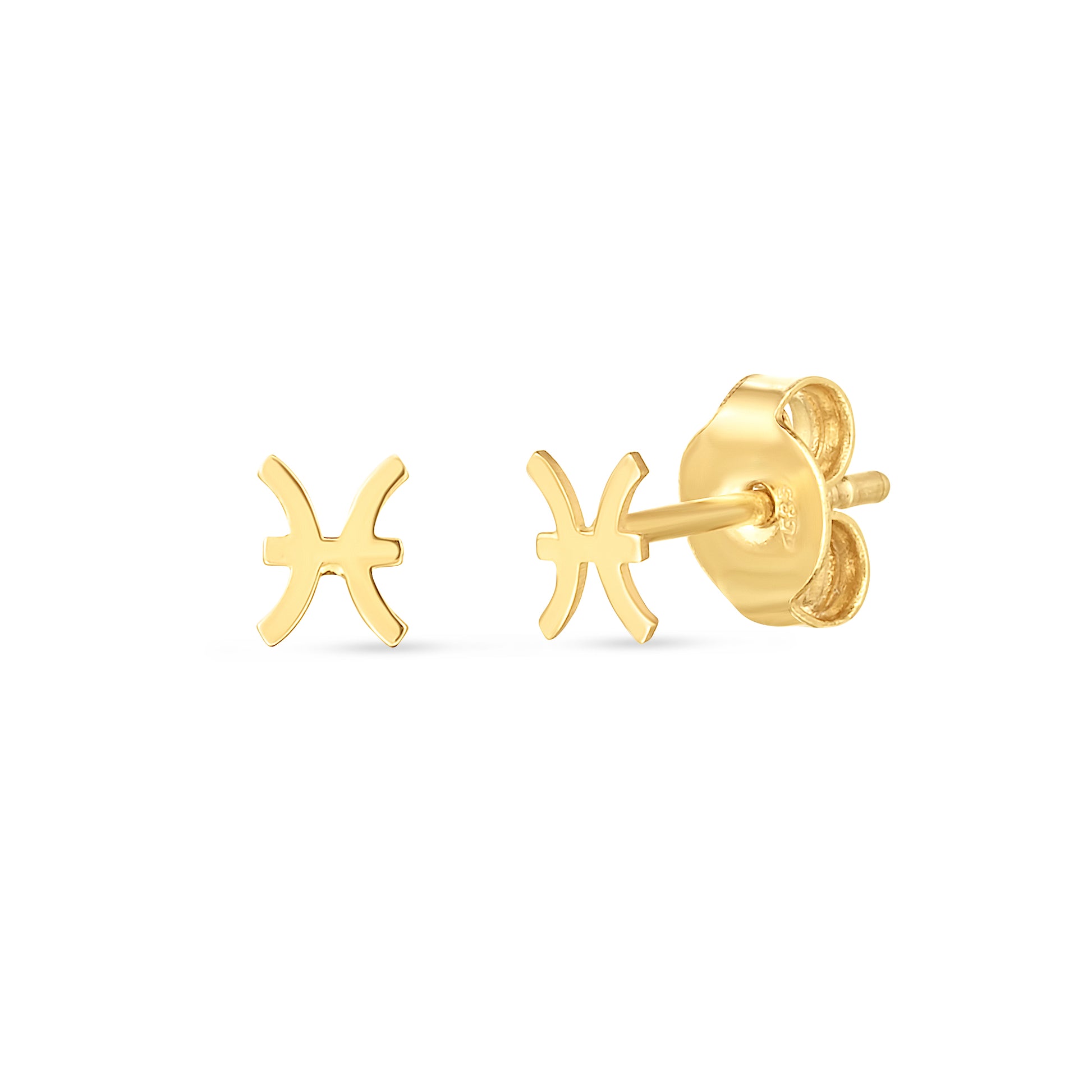 Royal Chain 14K Pisces Studs E15072