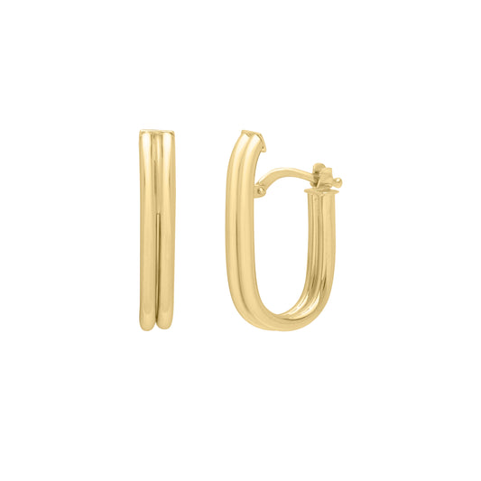 Royal Chain 14K Double Oval Tube Hoops E15265