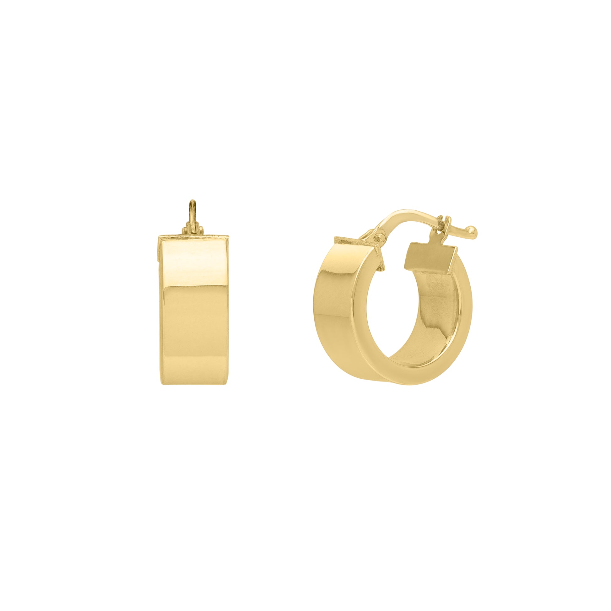 Royal Chain 14K Small Square Tube Hoops  E15271