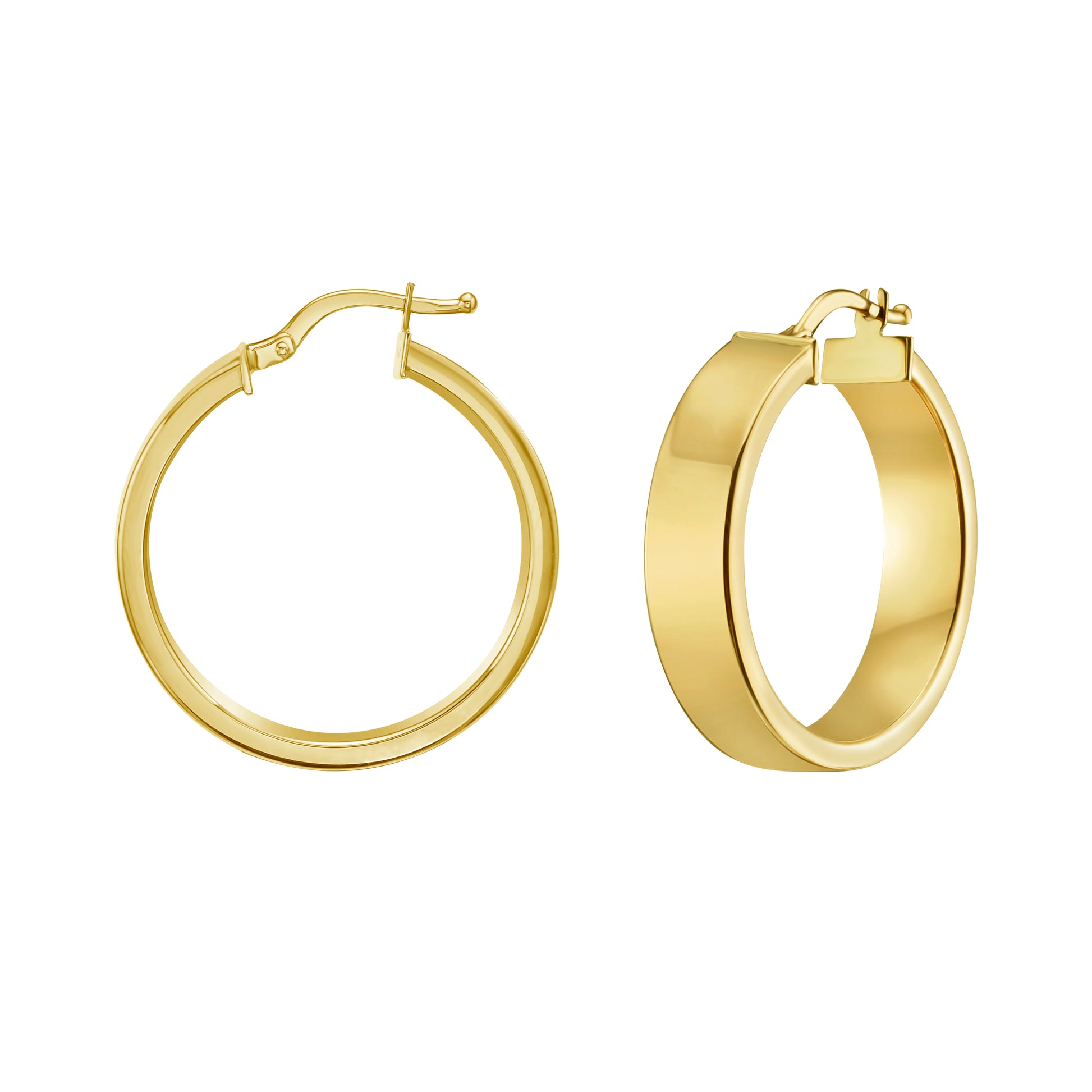 Royal Chain 14K Small Square Tube Hoops  E15271