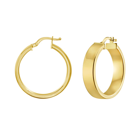 Royal Chain 14K Small Square Tube Hoops  E15271