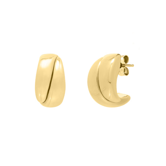 Royal Chain 14K Gold Split Puffed Up Hoops E15460