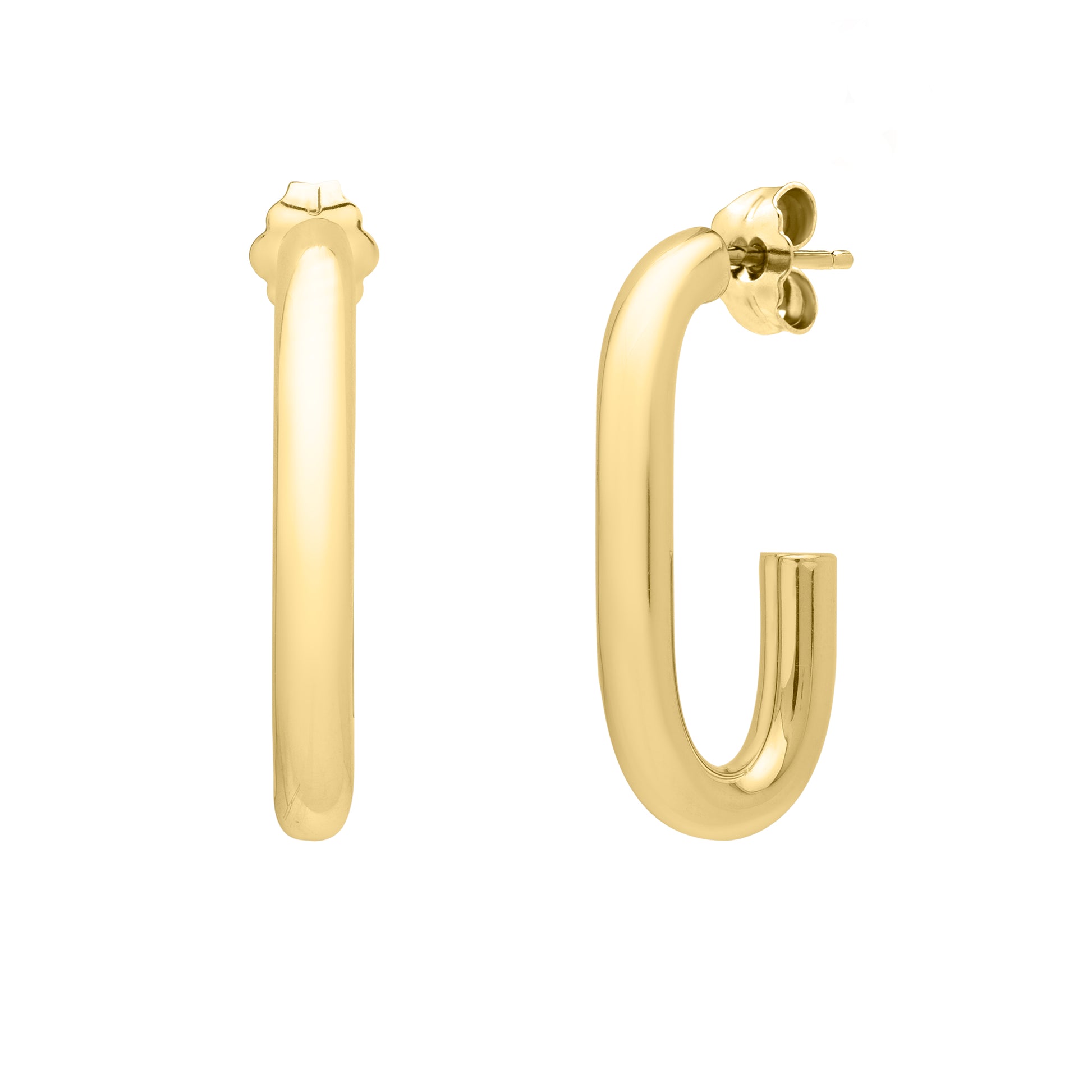 Royal Chain 14K Paperclip Hoops  E15482