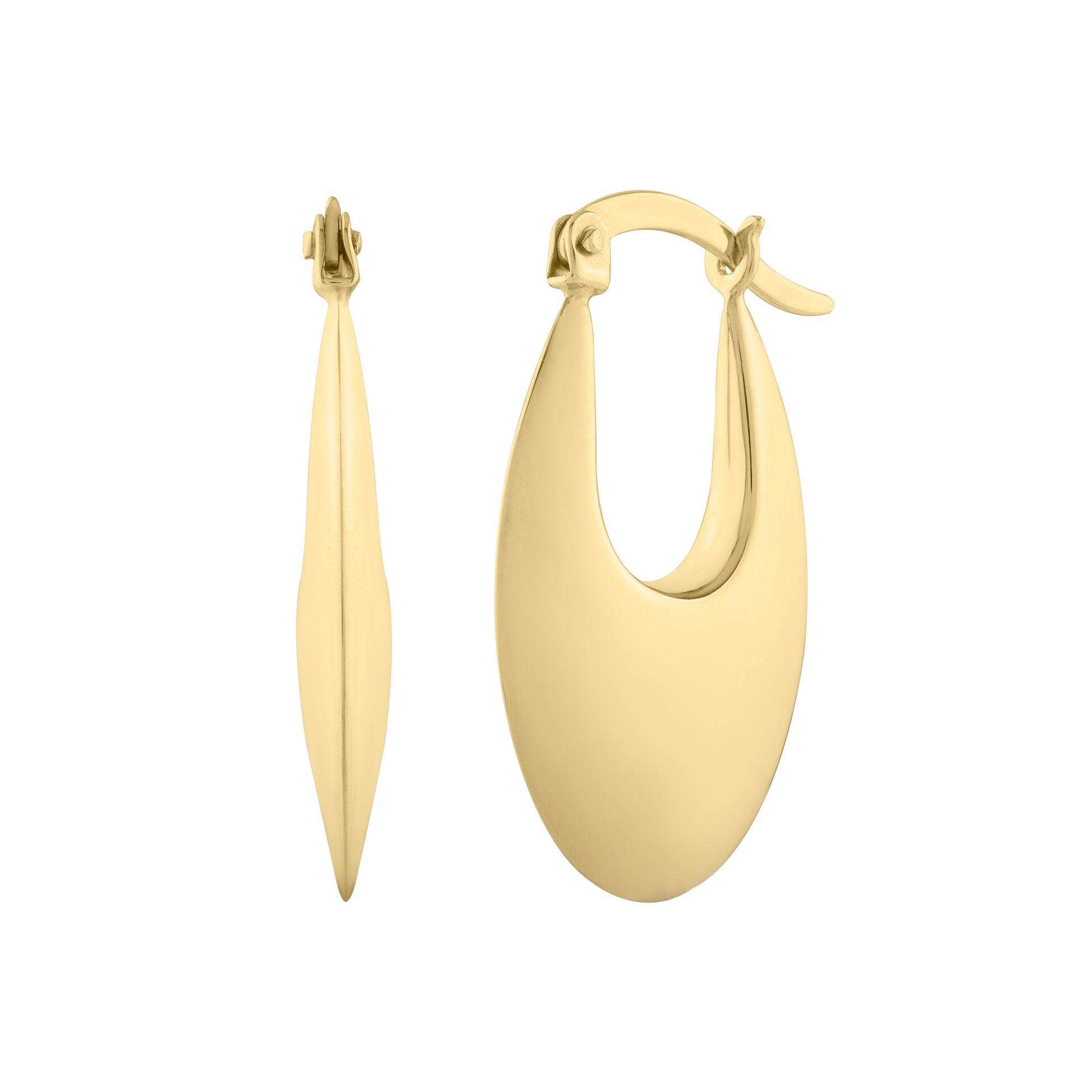 Royal Chain 14K Creole Oval Hoops  E15493