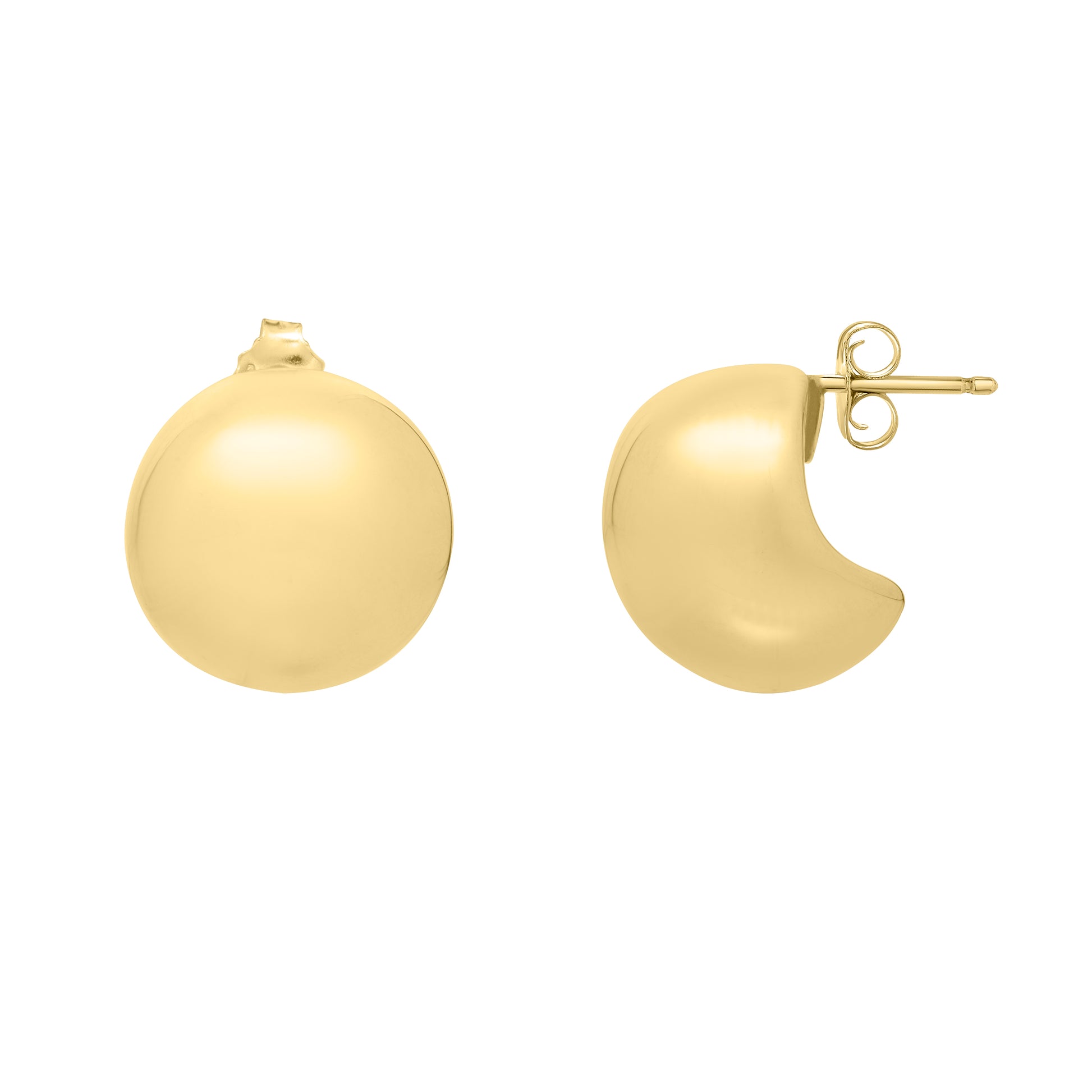 Royal Chain 14K Gold Puffed Up Button Studs E15930