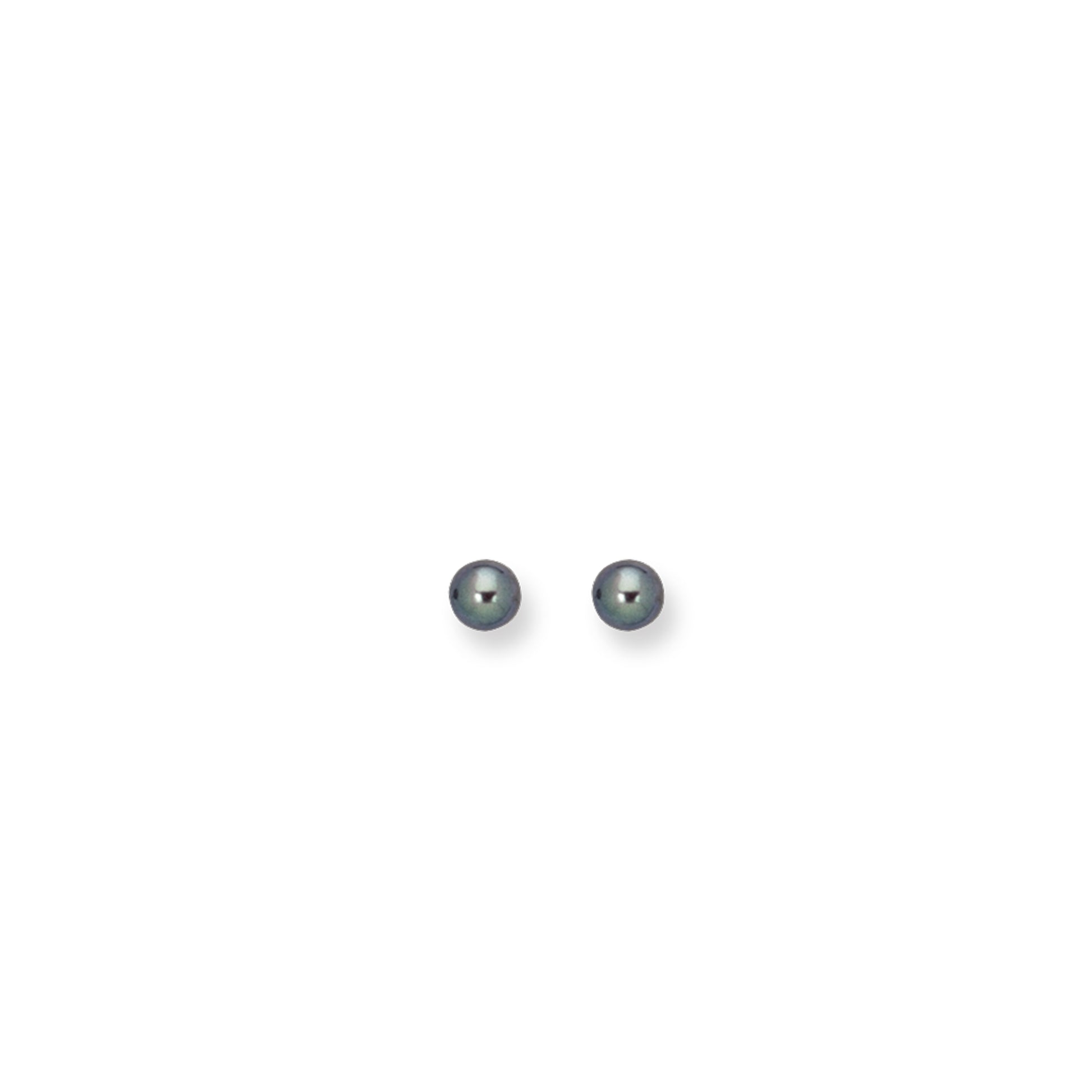 Royal Chain 14K Gold  6MM Black Pearl Stud Earring EAR109