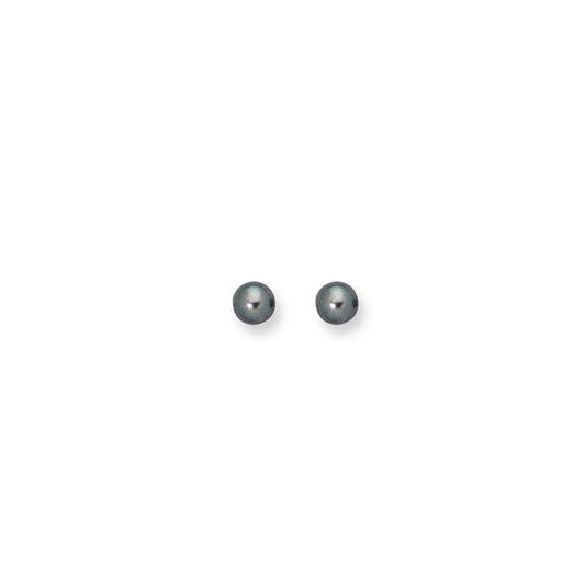 Royal Chain 14K Gold  6MM Black Pearl Stud Earring EAR109
