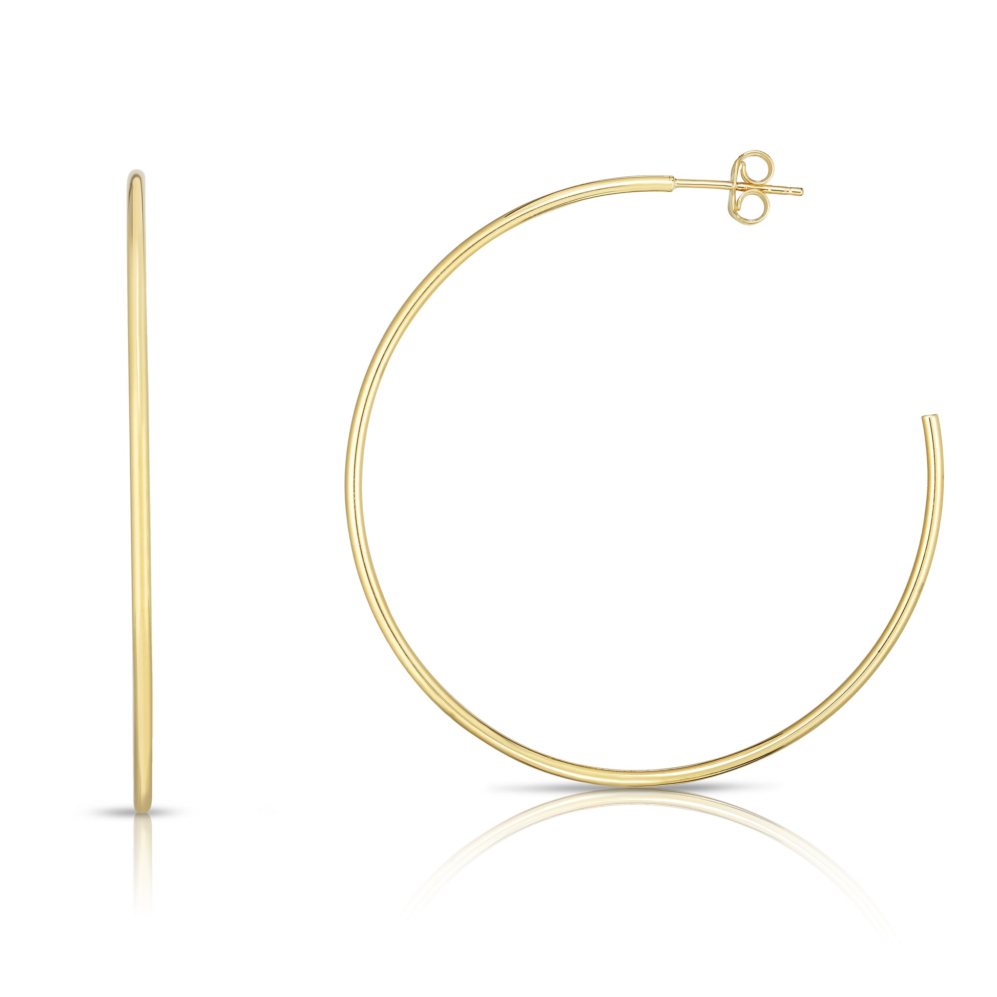 Royal Chain 14K Gold 1.5x50mm Polished C Hoop Earring ER10057