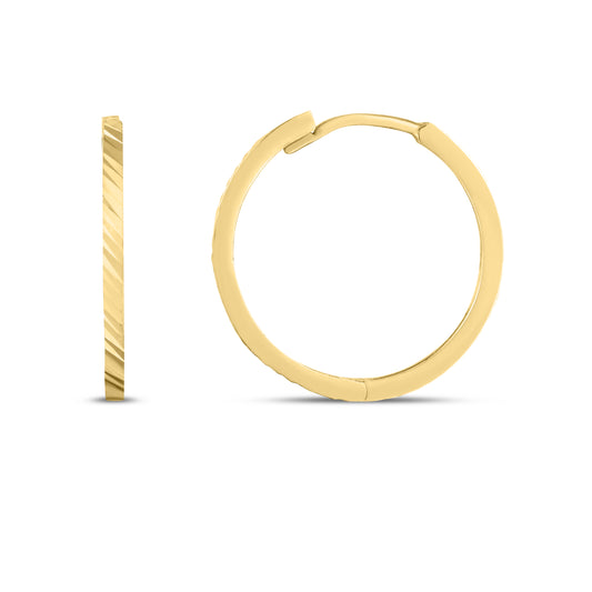 Royal Chain 14K Gold Round Hoops ER10112