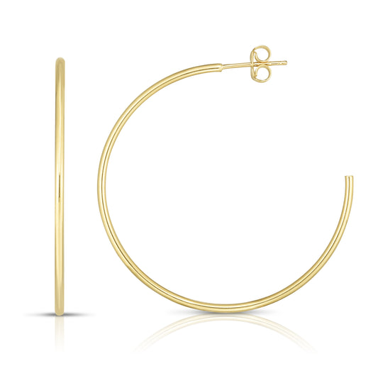 Royal Chain 14K Gold 1.5x40mm Polished C Hoop Earring ER10172