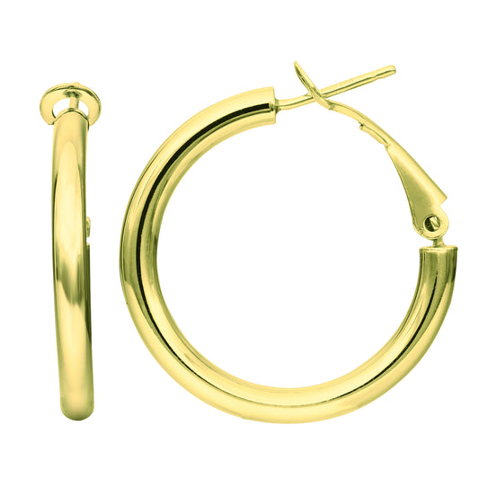 Royal Chain 14K Gold 2x20mm Polished Omega Back Hoop Earring ER1029