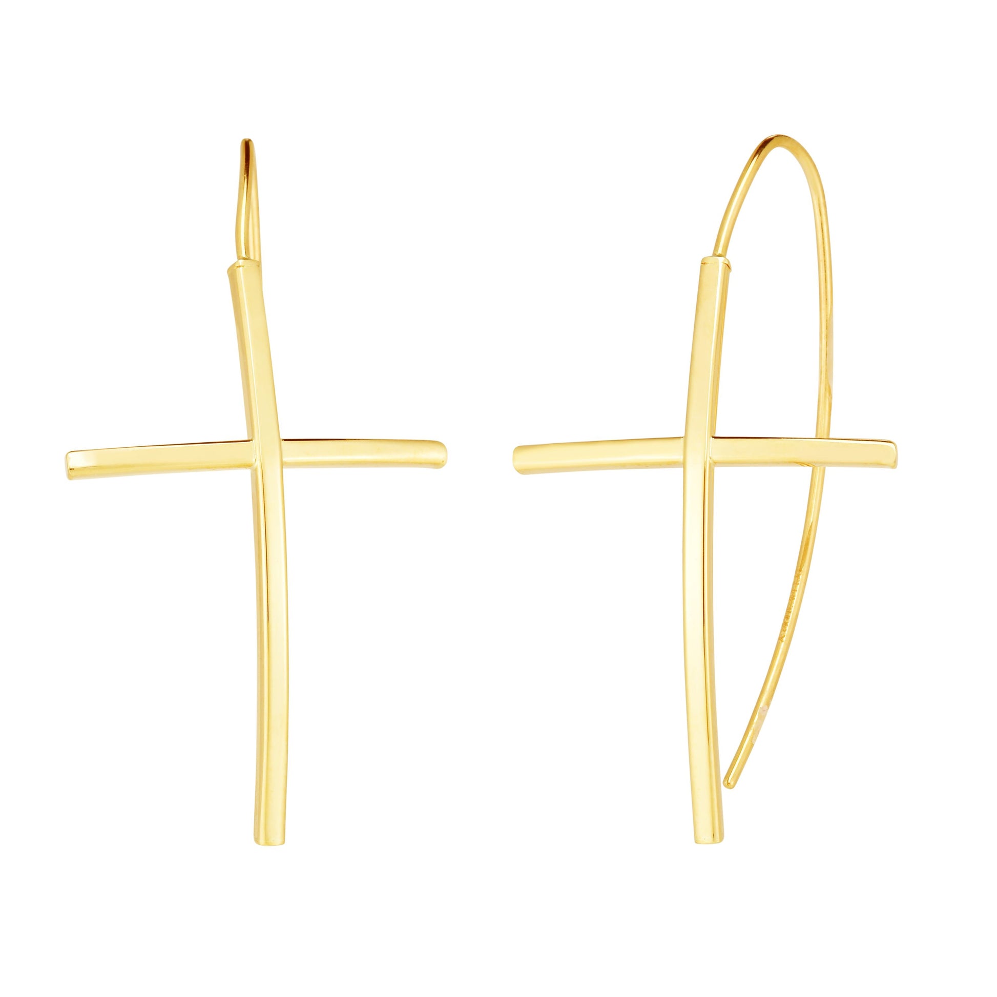 Royal Chain 14K Gold Cross Threader Earring ER10321