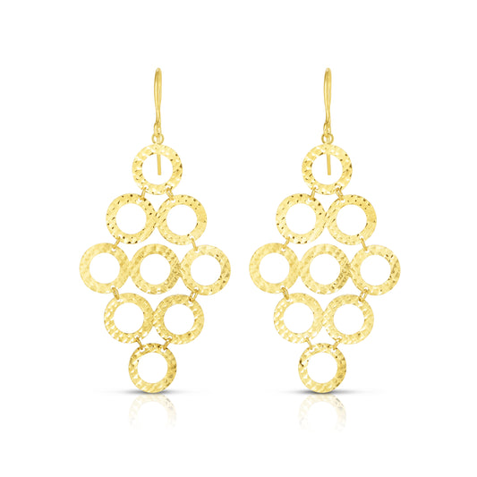 Royal Chain 14K Gold Diamond Cut Circles Chandelier Earring ER10328