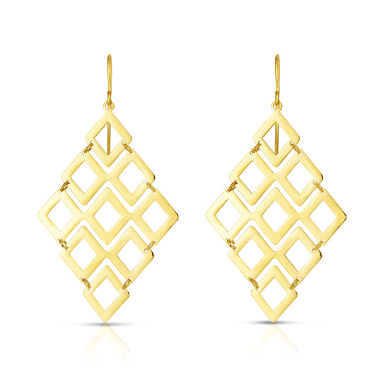 Royal Chain 14K Gold Polished Kite Shape Chandelier Earring ER10358