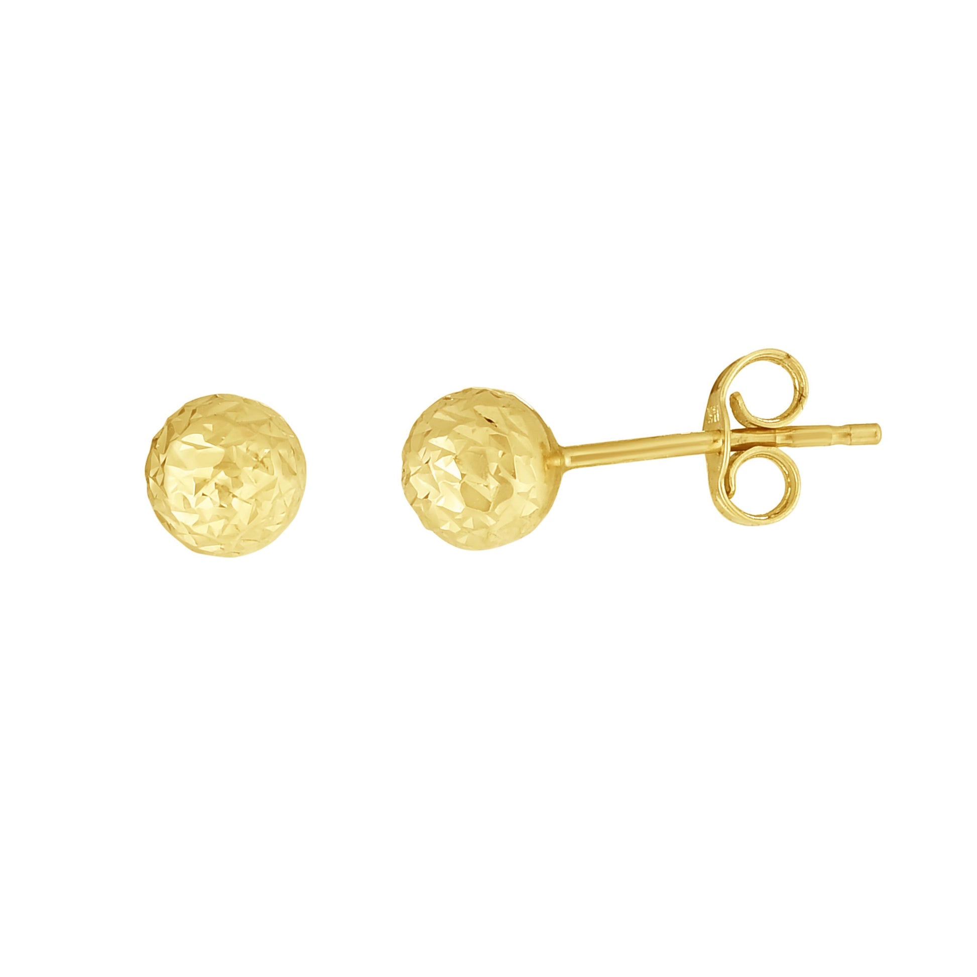 Royal Chain 14K Gold 5mm Crystal Cut Post Earring ER10397