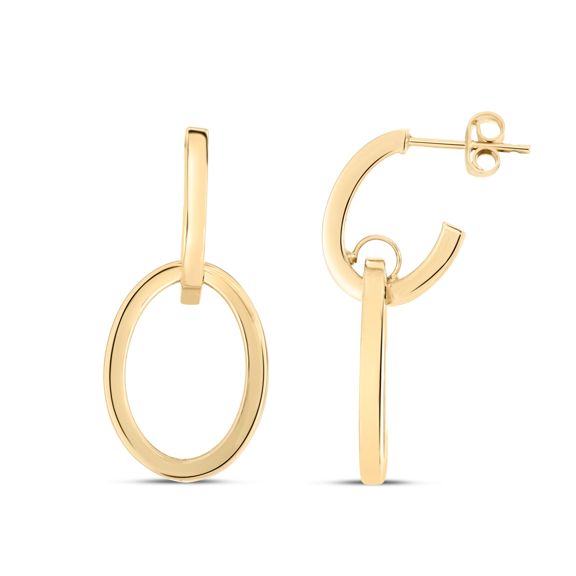 Royal Chain 14K Gold Interlocking Drop Hoops ER11172