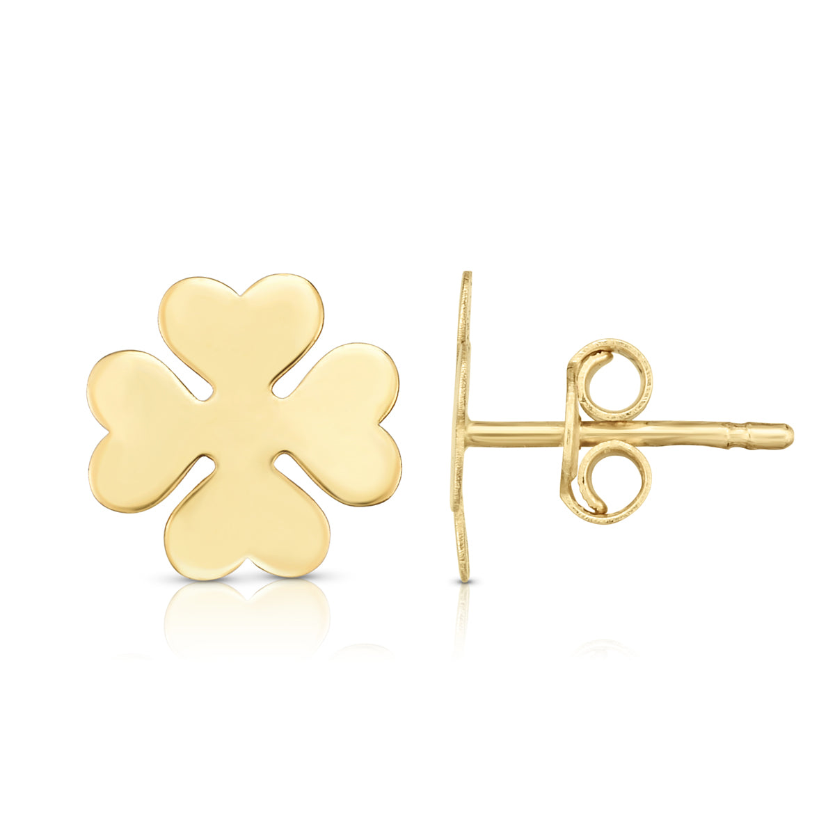 Royal Chain 14K Gold Clover Stud Earrings ER11189