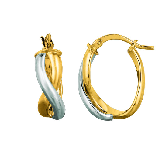 Royal Chain 14K Gold Freeform Hoop Earring ER1127