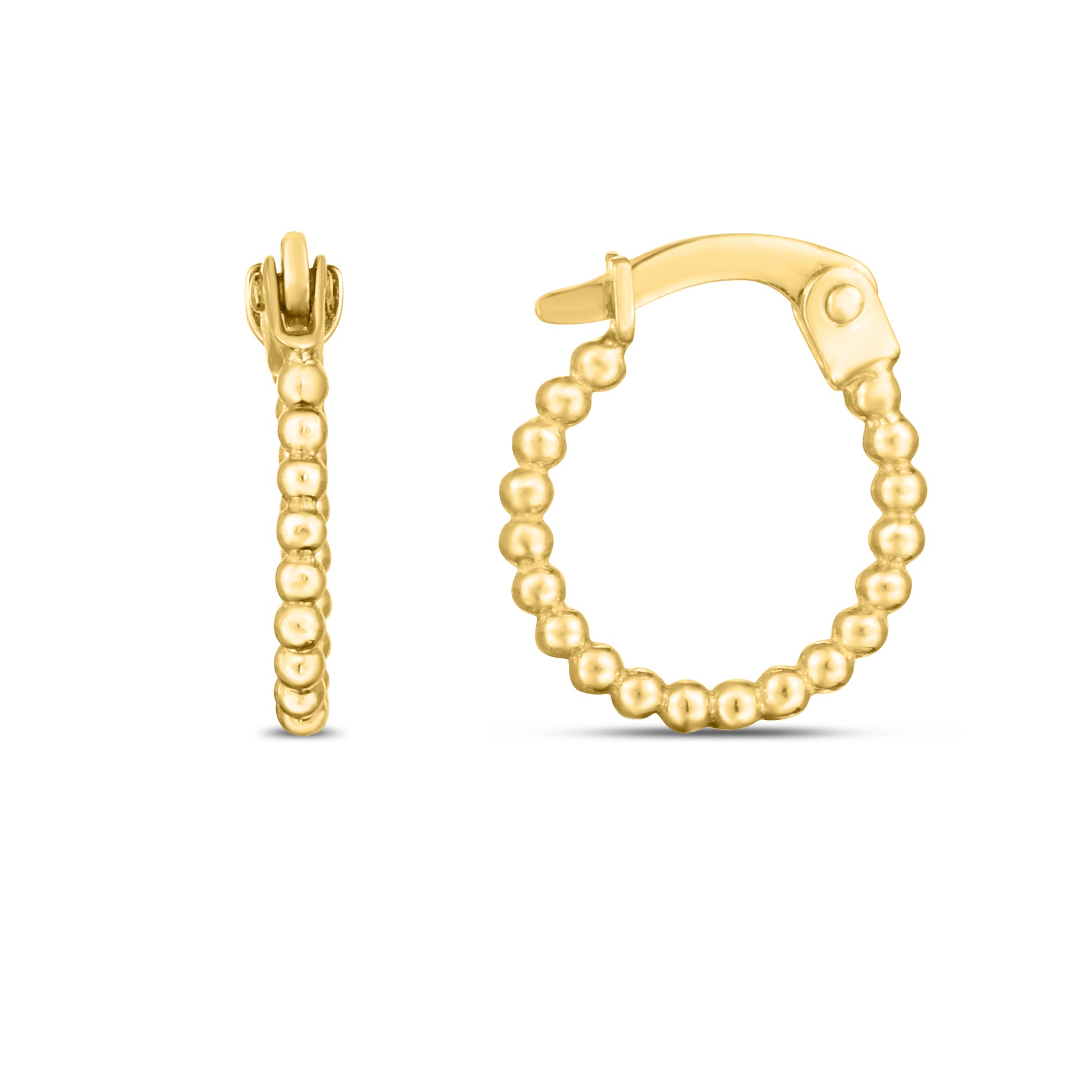 Royal Chain 14K Gold Beaded Hoops ER11424