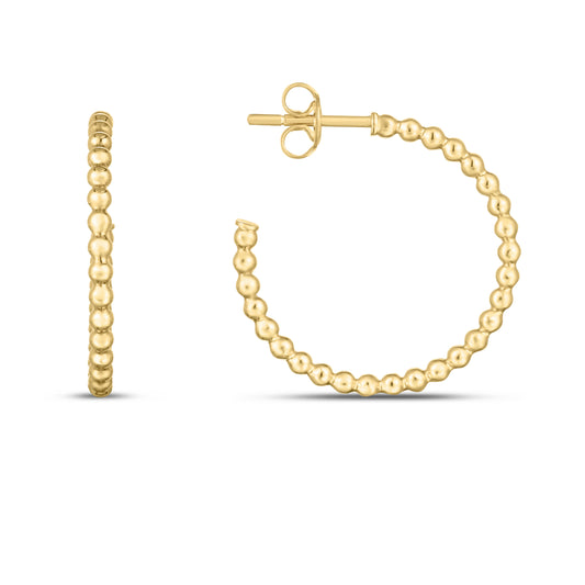 Royal Chain 14K Gold Bead C-Hoops ER11518