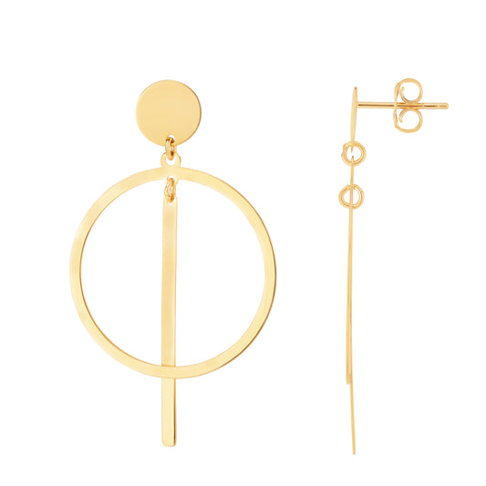 Royal Chain 14K Gold Geometric Drop Earrings ER12029