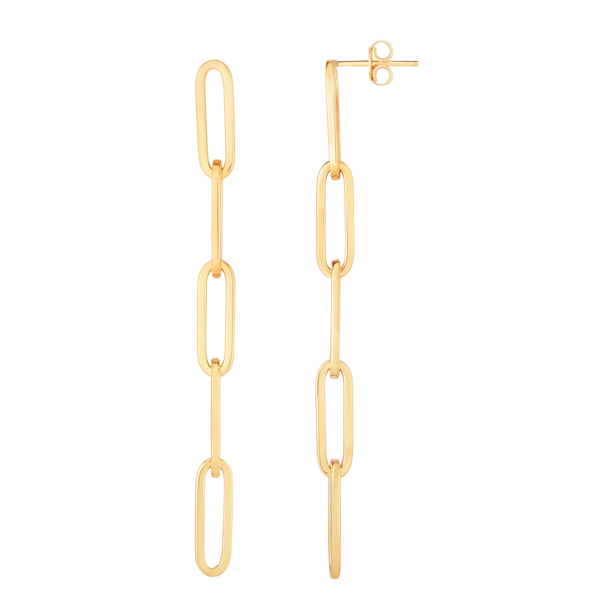 Royal Chain 14K Gold Paperclip 5 Link Drop Earring ER12057