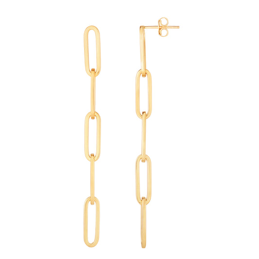 Royal Chain 14K Gold Paperclip 5 Link Drop Earring ER12057