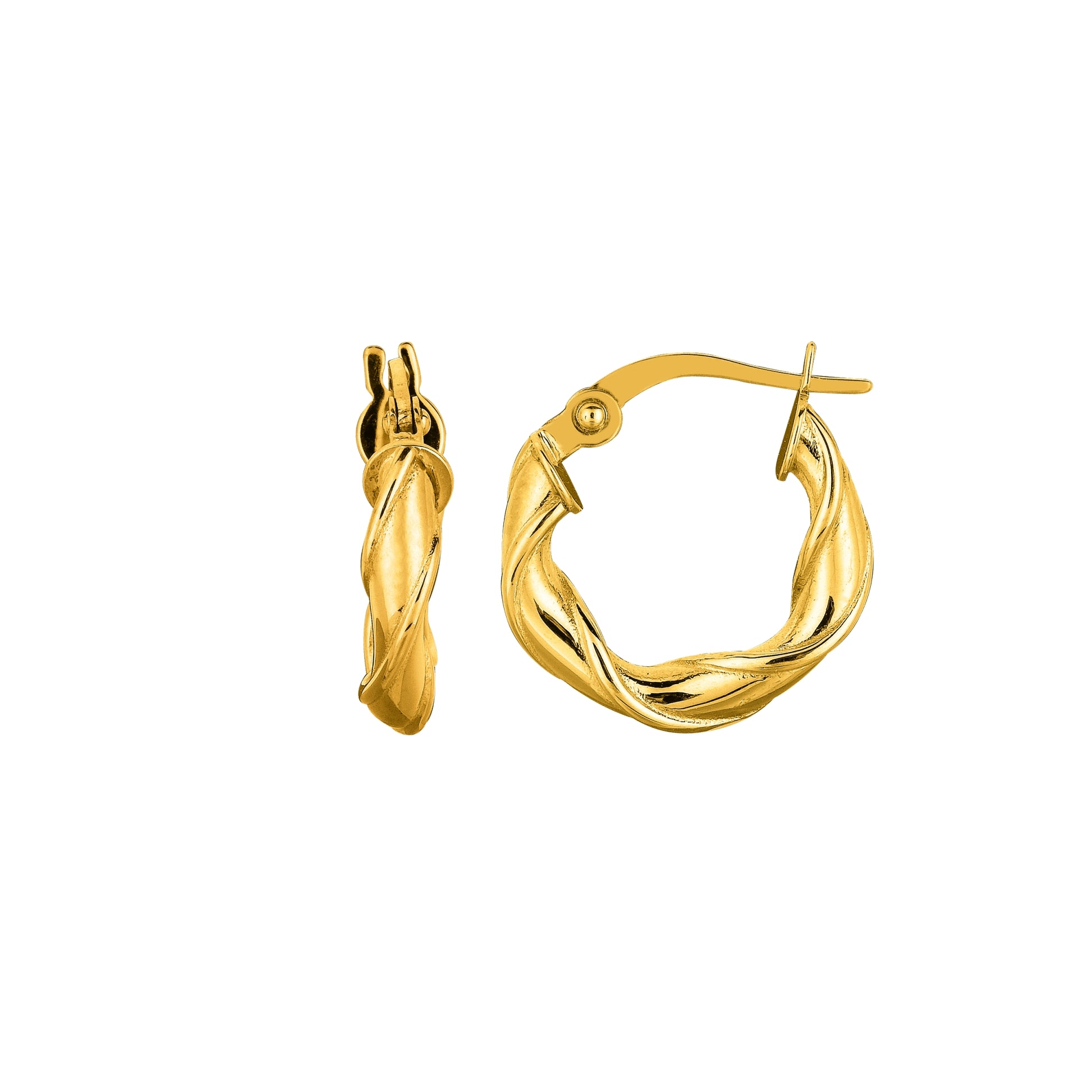 Royal Chain 14K Gold 25mm Twist Hoop Earring ER1262