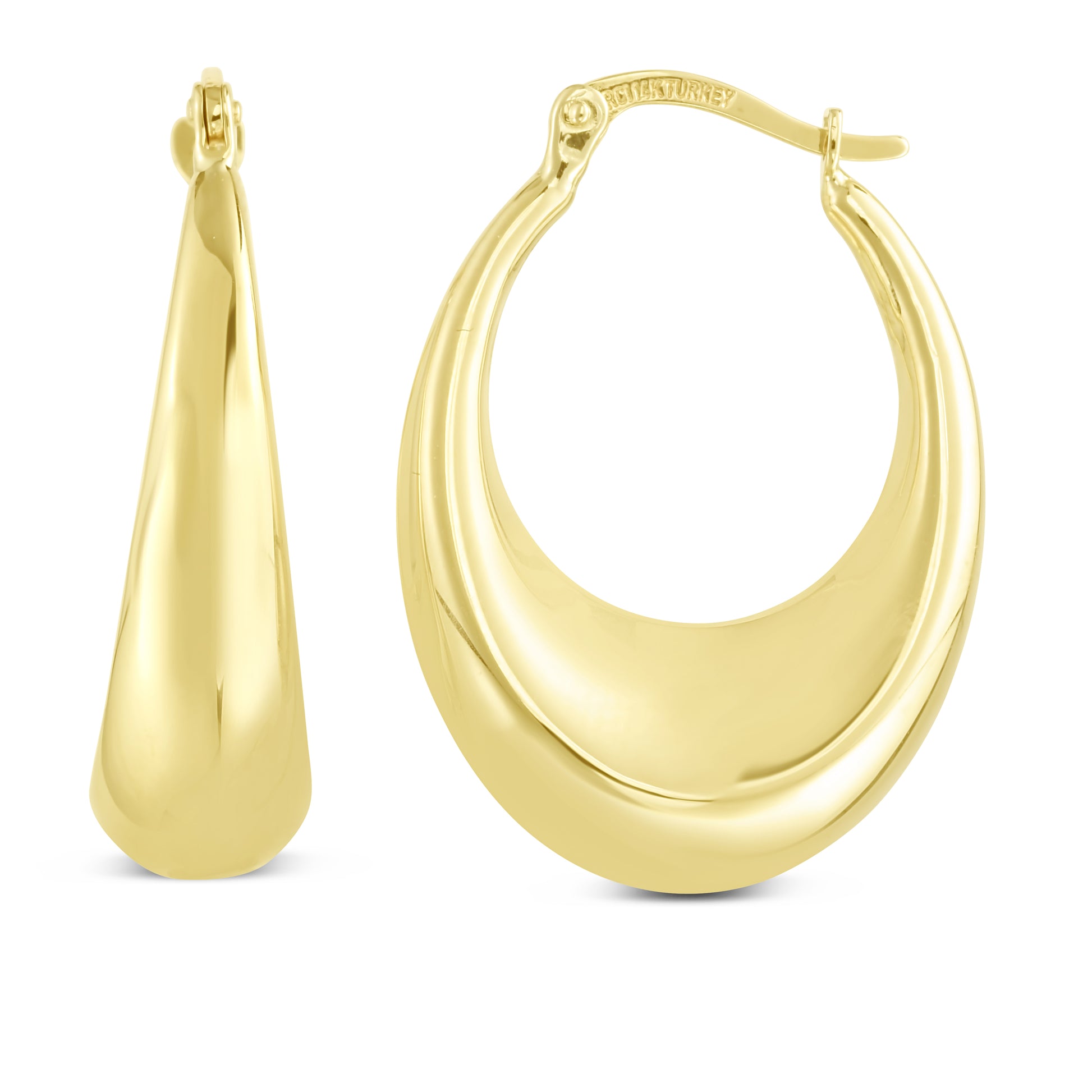 Royal Chain 14K Polished Puff Hoop ER13220