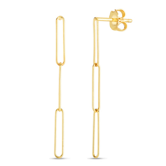 Royal Chain 14K Lungo Paperclip Drop Earring ER13249