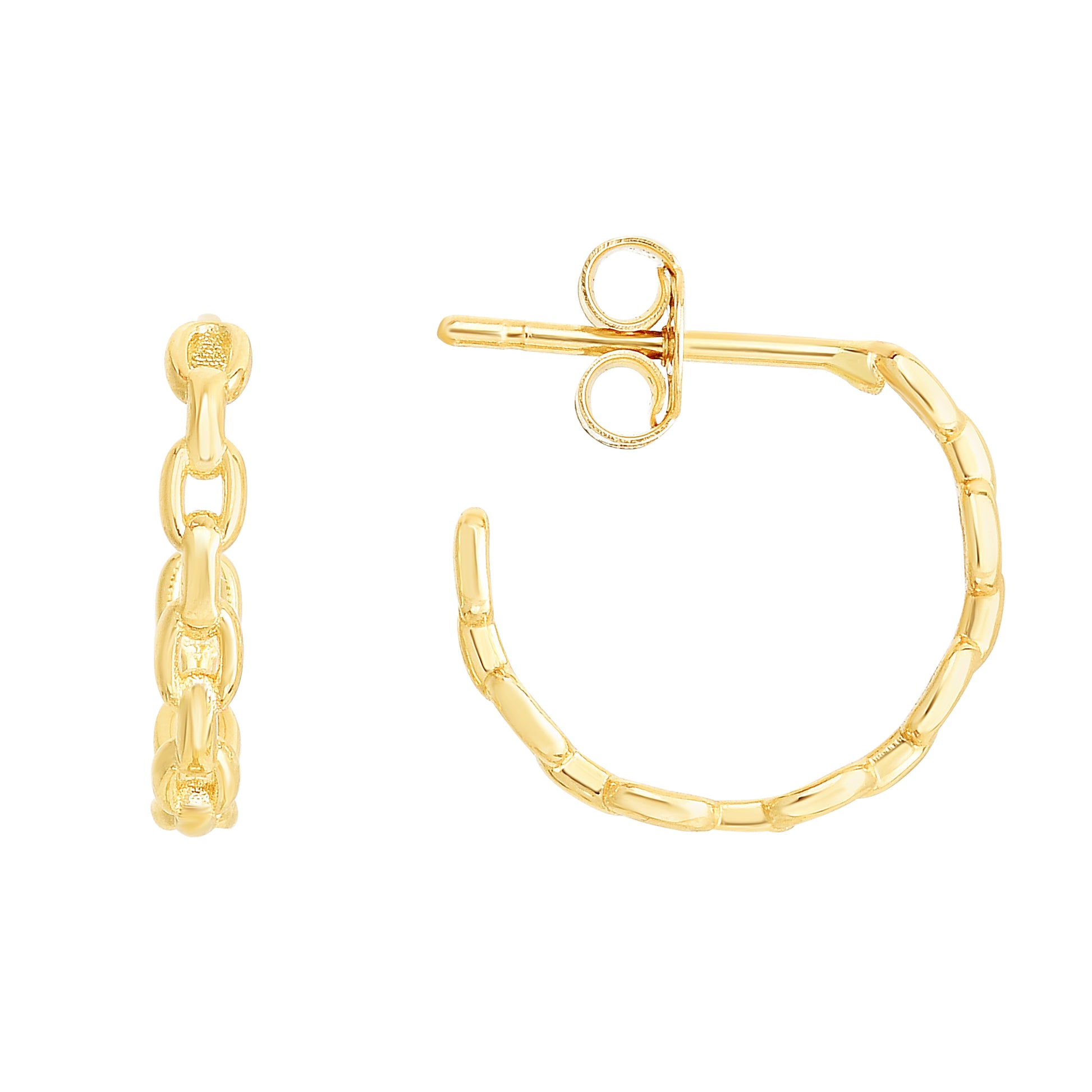 Royal Chain 14K Yellow Gold Oval Links C Hoops ER13320