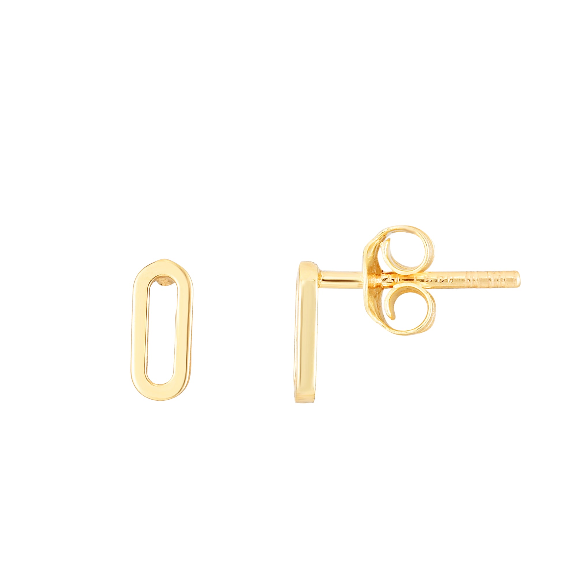 Royal Chain 14K Yellow Gold Mini Paperclip Studs ER13369