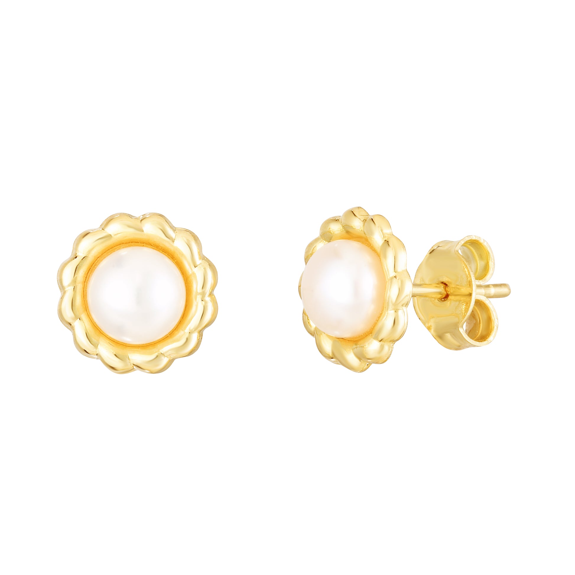 Royal Chain 14K Pearl Flower Studs ER13380