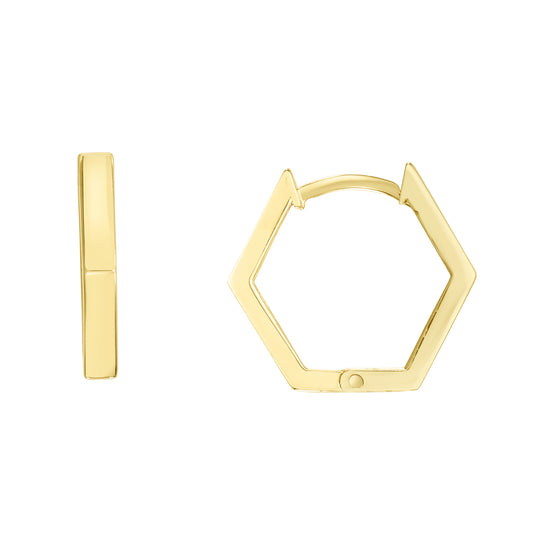 Royal Chain 14K Hexagon Huggies ER13469