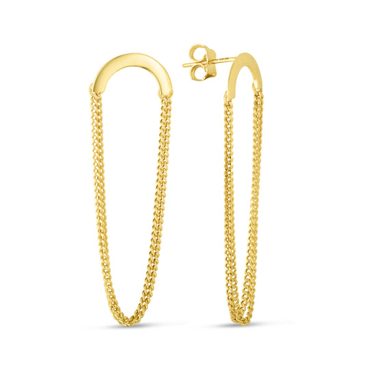 Royal Chain 14K Gold Chain Drop Earrings ER13781
