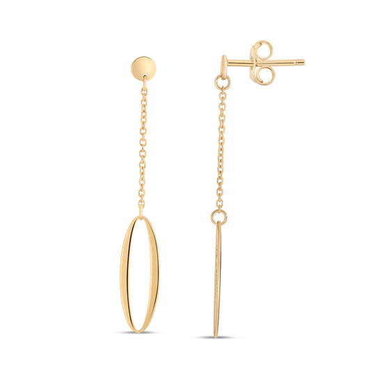 Royal Chain 14K Oval Chain Drop Earrings ER14006