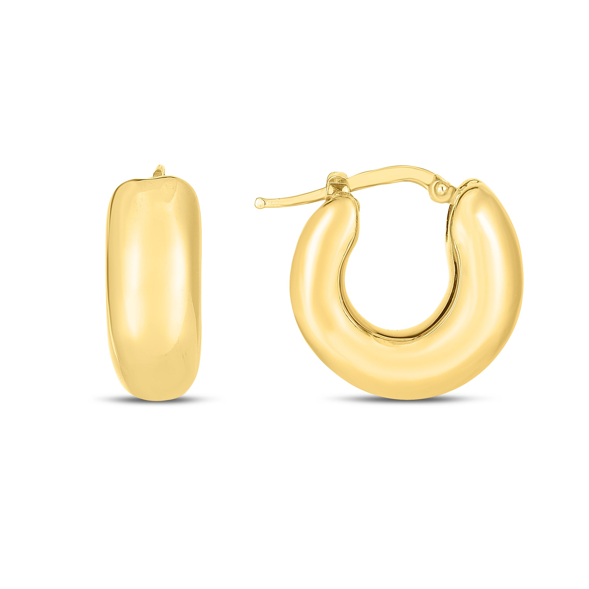 Royal Chain 14K Small Puffy Hoops ER14652