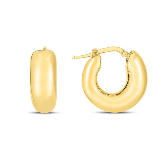 Royal Chain 14K Small Puffy Hoops ER14652