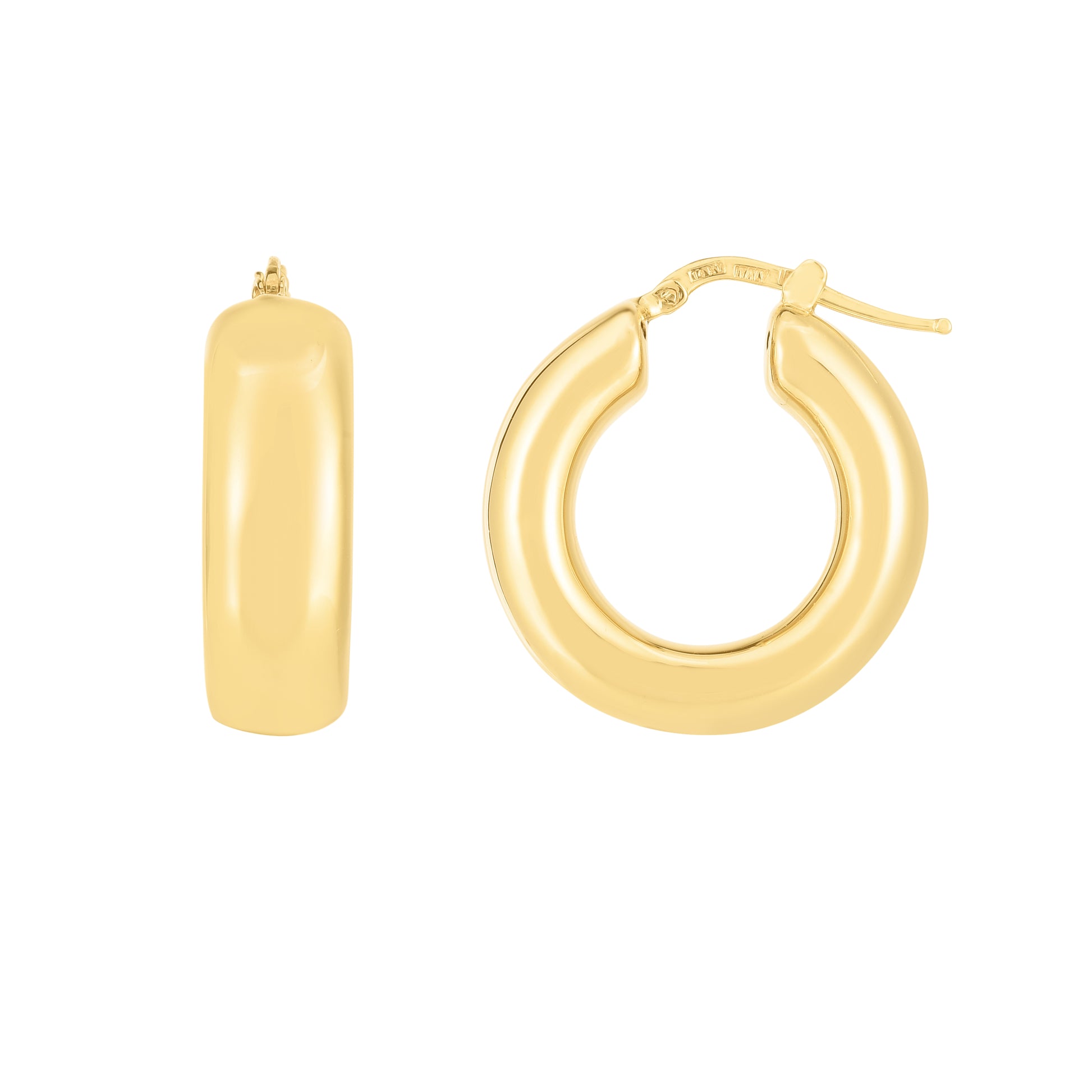 Royal Chain 14K Small Puffy Hoops ER14652