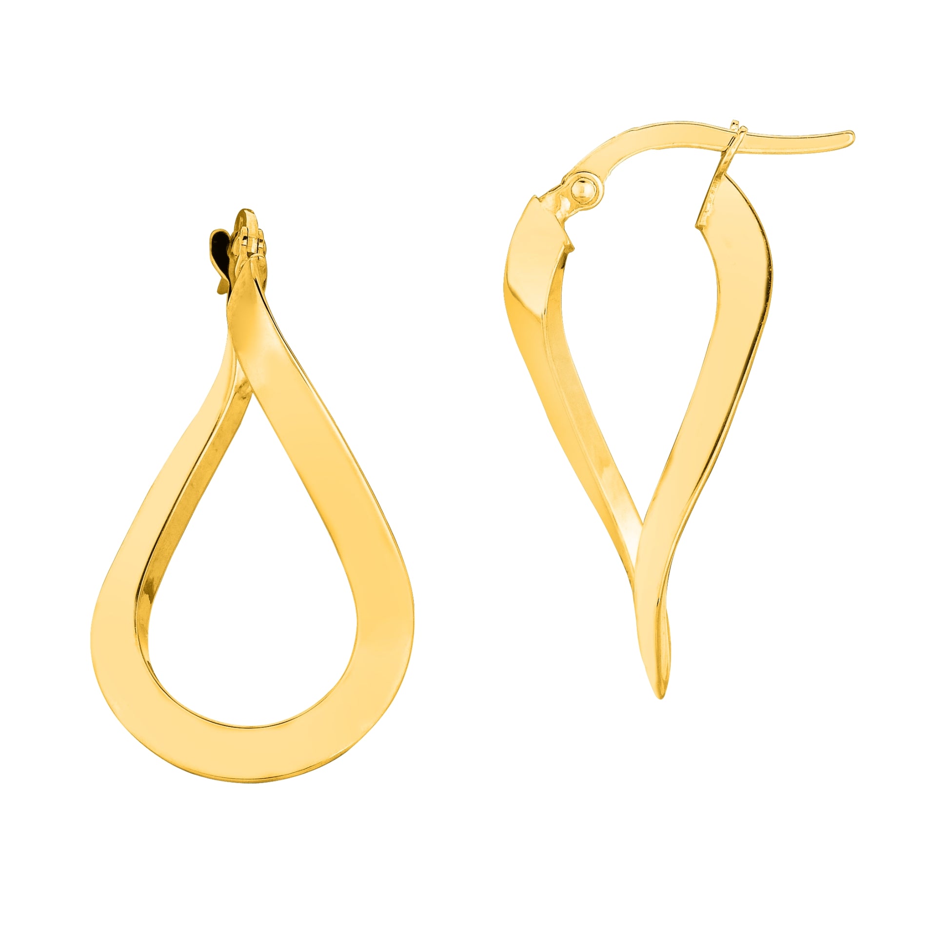 Royal Chain 14K Gold Tear Drop Twist Freeform Earring ER1482