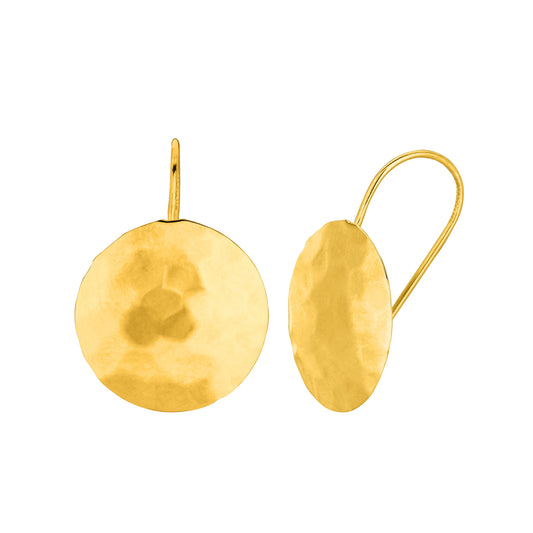 Royal Chain 14K Gold Round Hammered Drop Earring ER1691