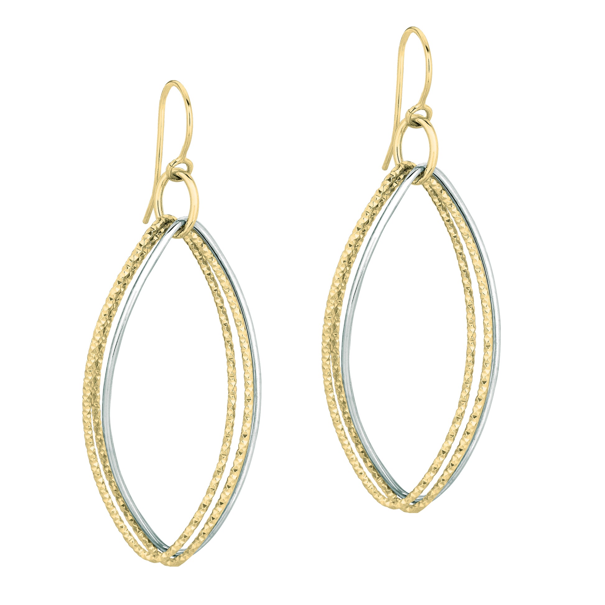 Royal Chain 14K Gold Polished & Diamond Cut Dangle Earring ER1814